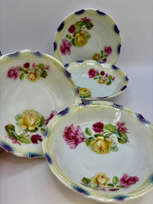 Antique Porcelain Bowls Serving Set | P.K. Silesia Germany