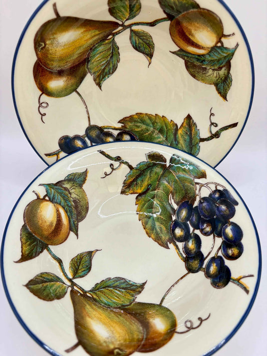 Vintage Ceramic Bowl Set With Fruit Pattern | Made in England | Staffordshire