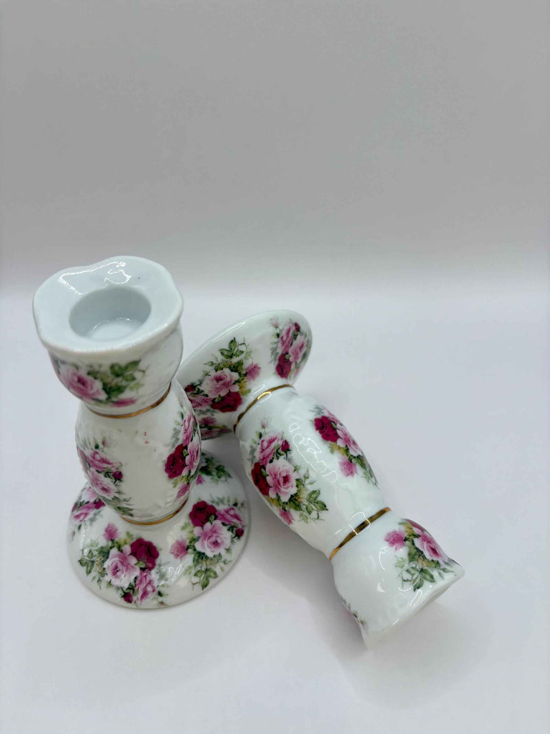 Vintage Pair Of Ceramic Candlestick Holders From Leonardo Collection