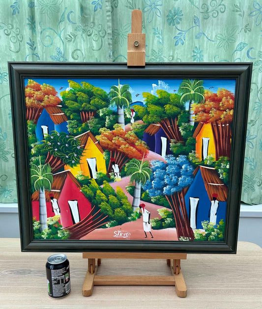 Colourful Painting Of Haitian Folk Art
