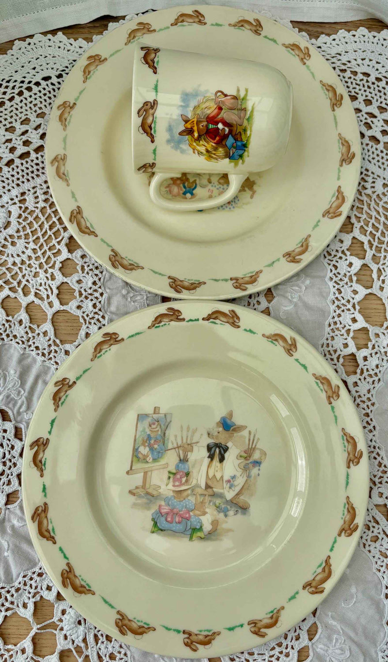 English Plates and Mug - Easter Bunny - Royal Doulton