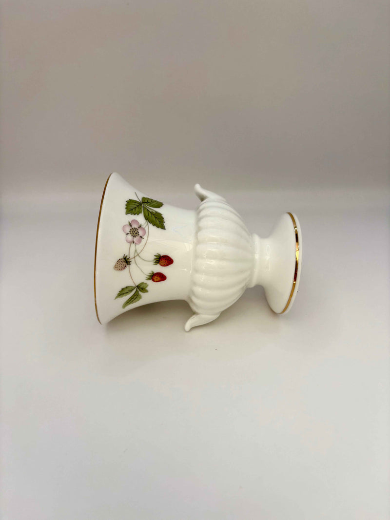 Vintage Ceramic Jar and Small Urn Shaped Vase With Strawberry Pattern Made By Wedgwood