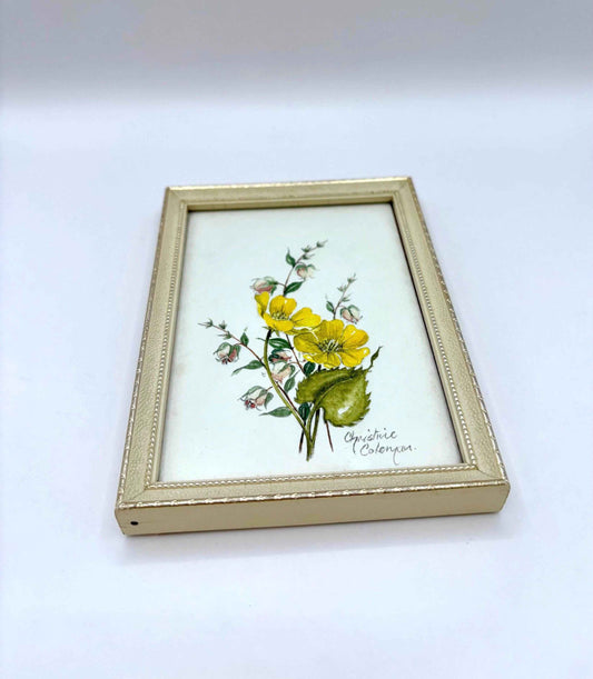 Framed Watercolor Painting by Christine Coleman, Wall Decoration Piece