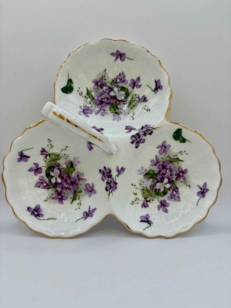 Hammersley Victorian Tray With Three Parts Handled Made In England