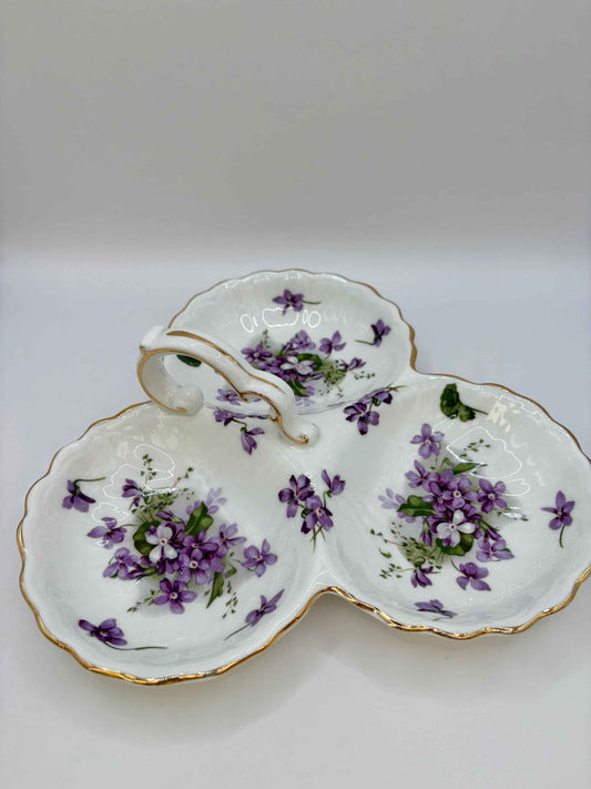 Hammersley Victorian Tray With Three Parts Handled Made In England