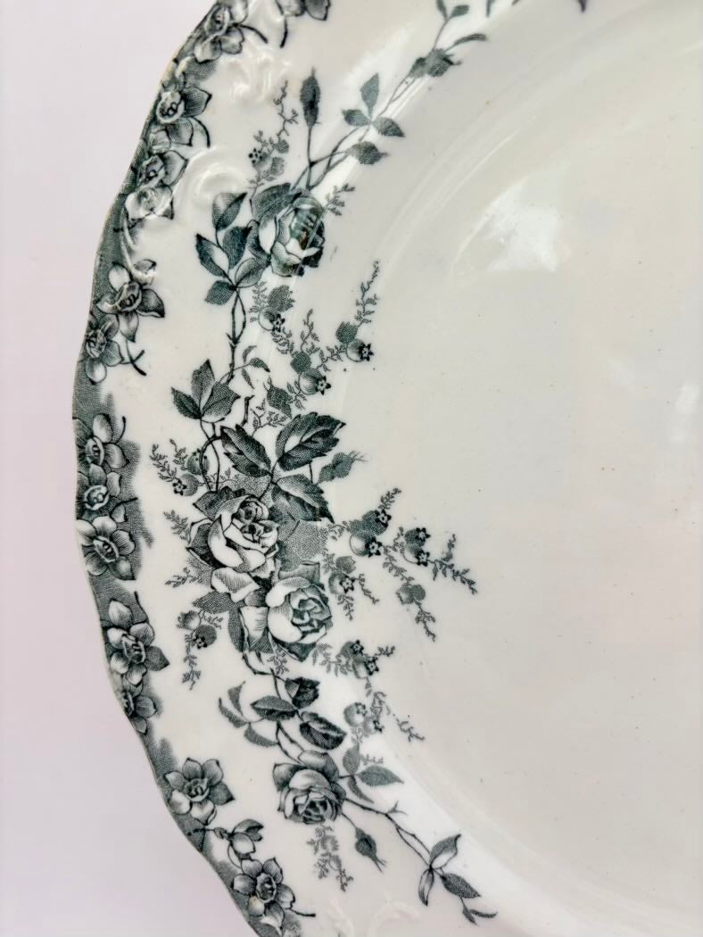 Decorative plate with floral pattern on a white background