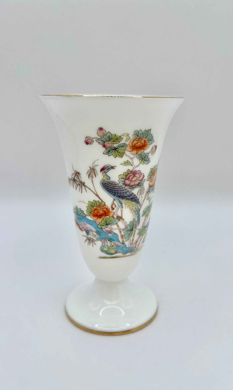 Wedgwood Flowers Vase | Vintage Porcelain Bone China | Kutani Crane pattern