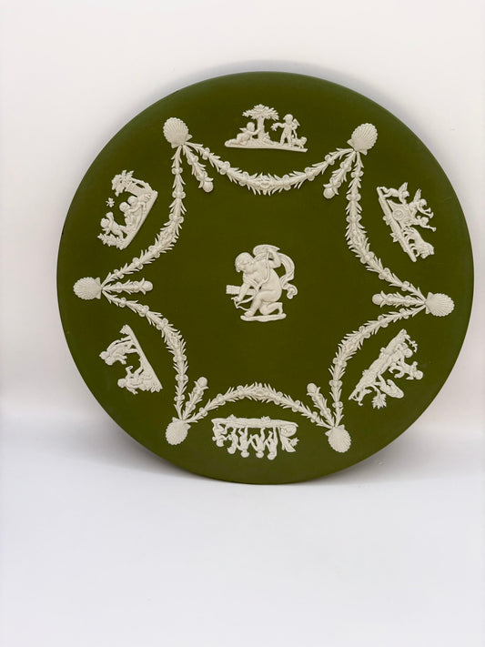 Two sets of Wedgwood Jasperware, one Sage Green and one Moss Green