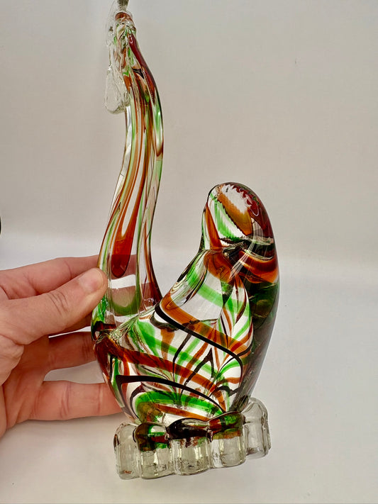 colorful Glass Cockerel Bowl 4