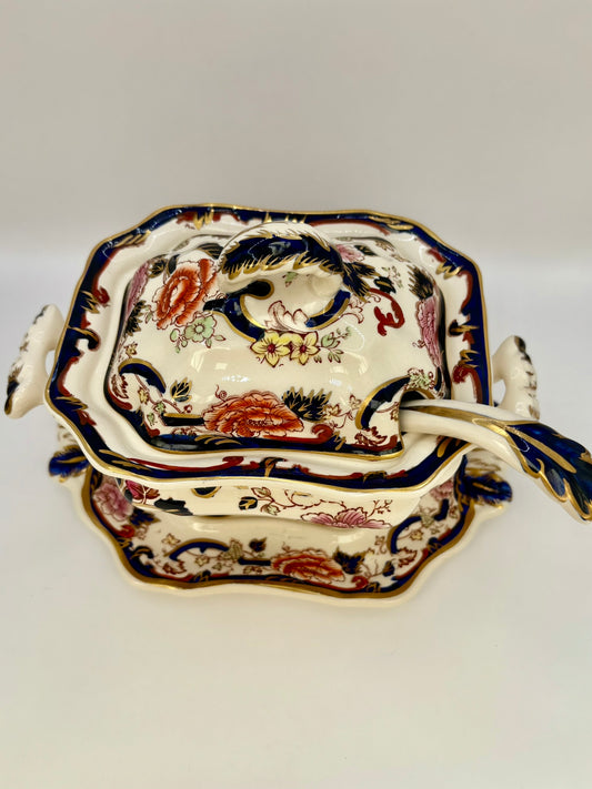 Masons Sauce Tureen Blue Mandalay 2