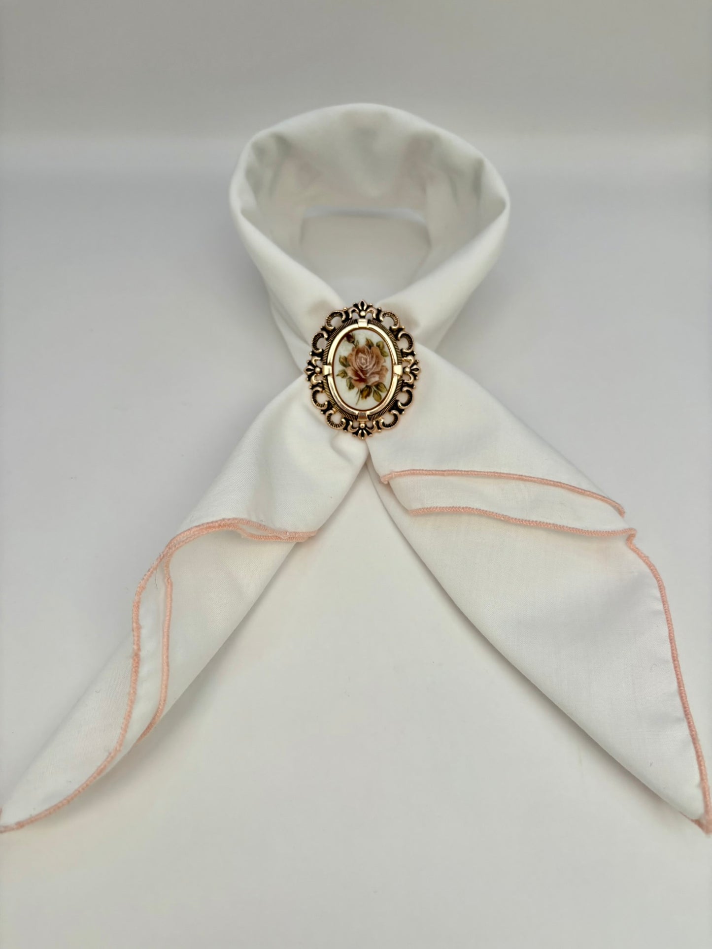 Hand painted ceramic clip-on brooch from West Germany in vintage style