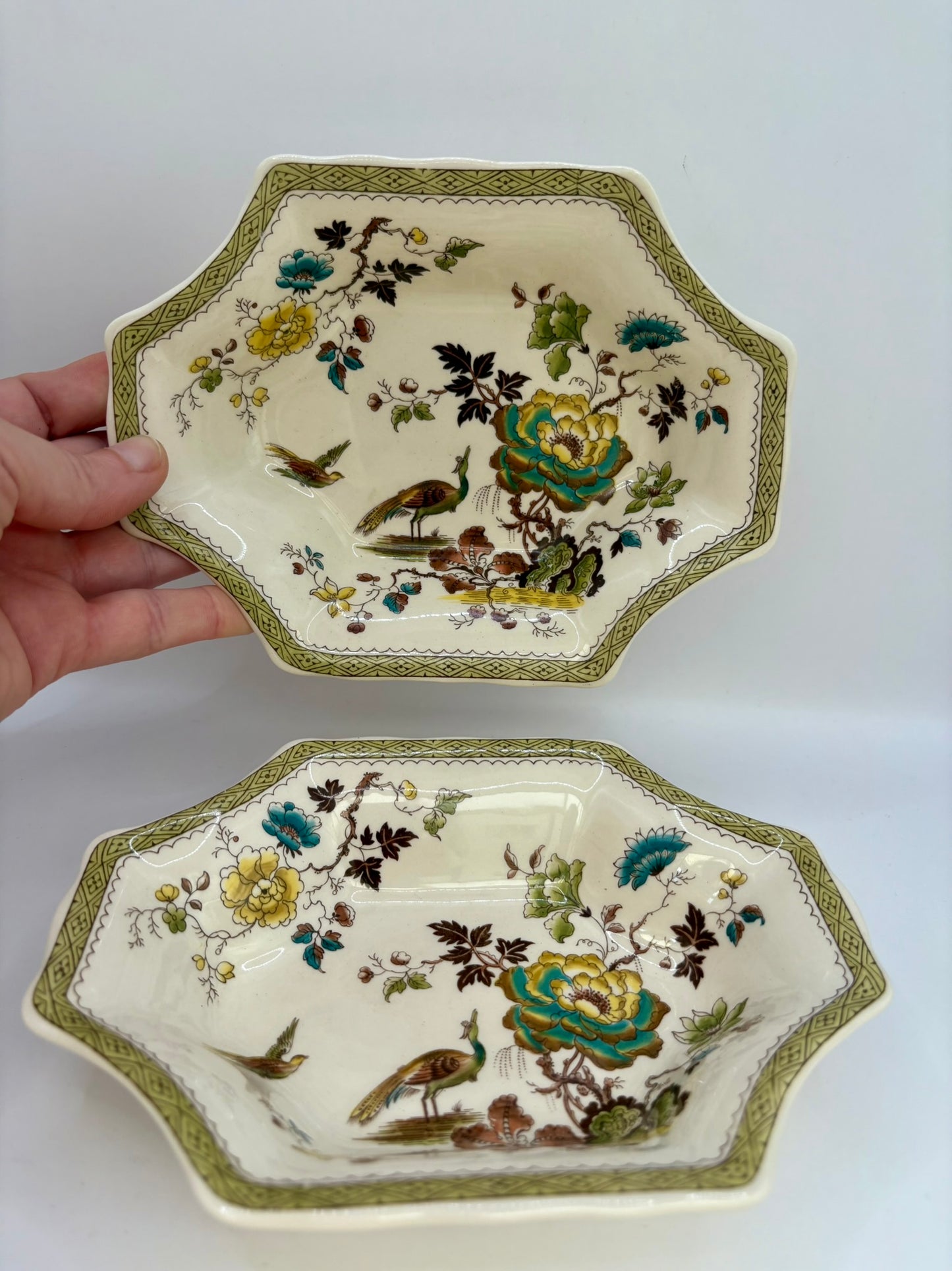 Mason’s Ironstone Formosa collection with vintage dishes and planter from Nadia’s Choice