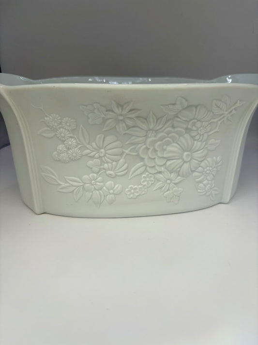 Vintage white porcelain planters by Kaiser, German-made ceramic home decor