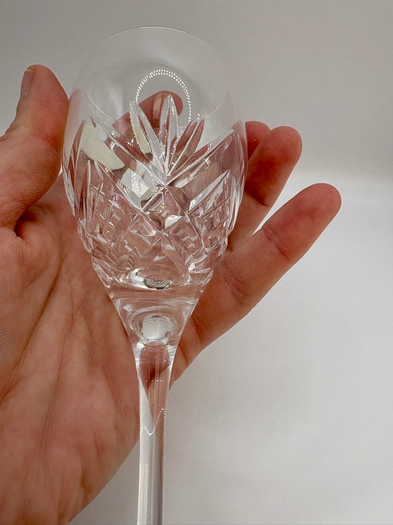 Set of six Royal Doulton Hellene cut crystal glasses