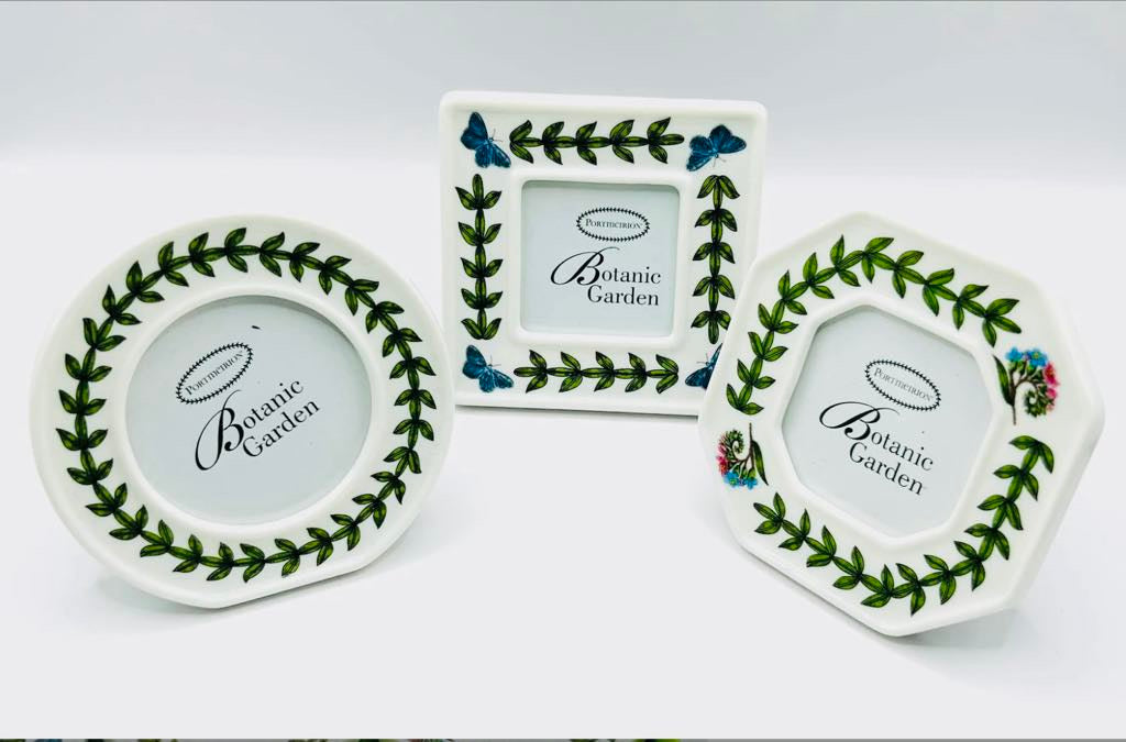 Portmeirion Botanic Garden boxed set of three floral ceramic photo frames