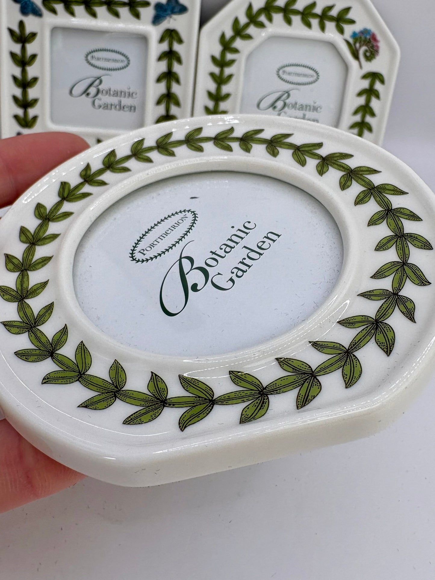 Portmeirion Botanic Garden boxed set of three floral ceramic photo frames