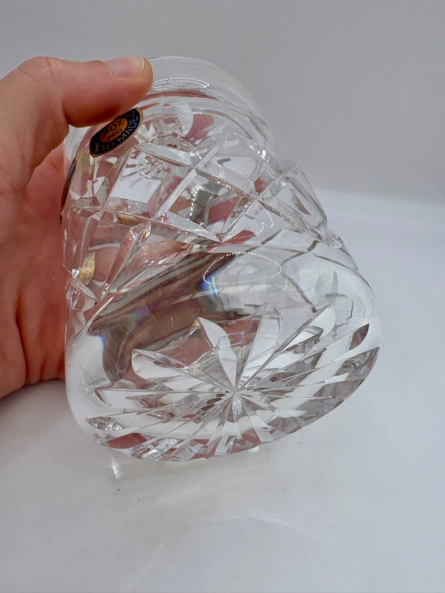 Royal Brierley Cut Crystal Jam Jar with Lid | Vintage 1980s Glass
