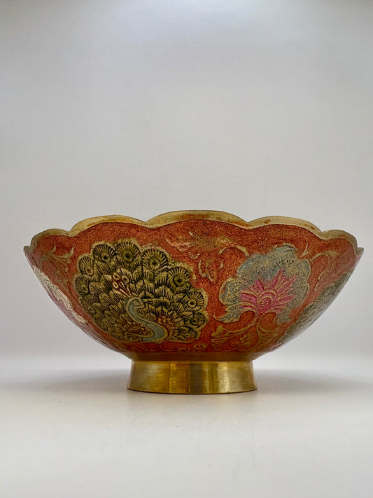 Decorative bowl with floral patterns on a white background