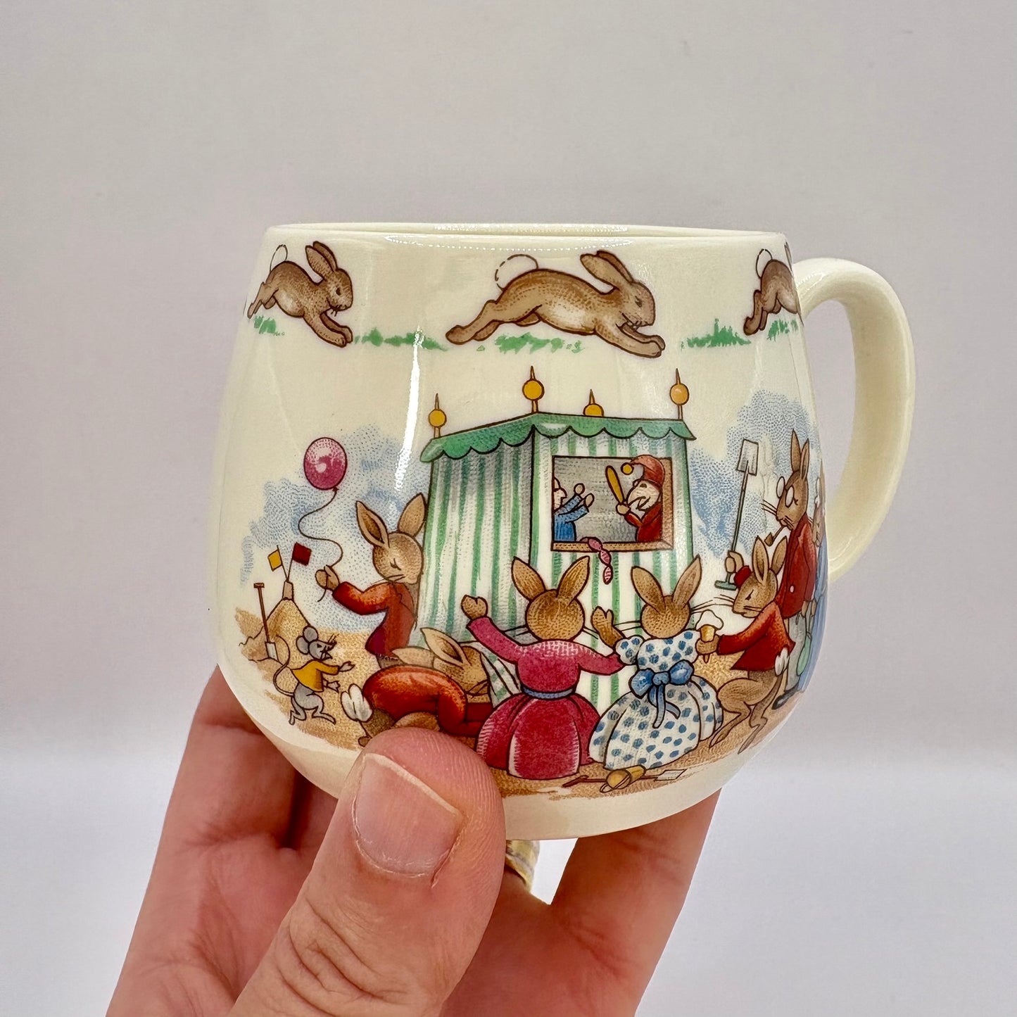Royal Doulton Bunnykins porcelain bowl, mug, and egg cup set for children