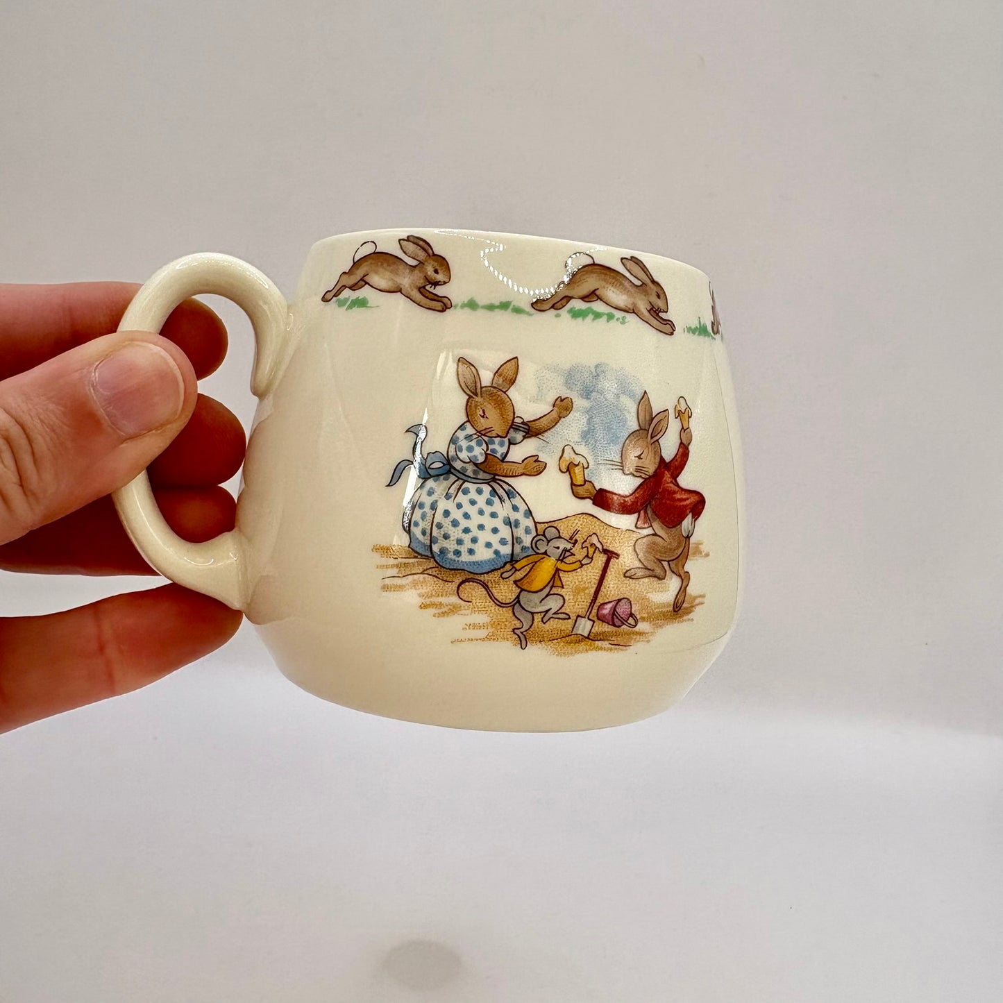 Royal Doulton Bunnykins porcelain bowl, mug, and egg cup set for children