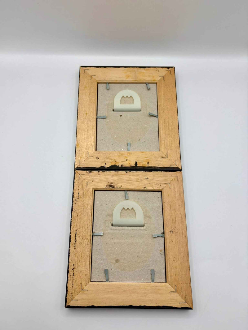 Set of Two Burl Wood Picture Frames Vintage Natural Wooden Design