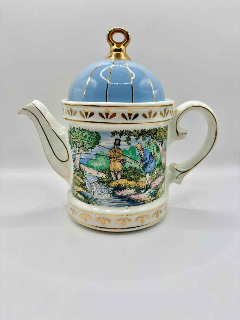 Sadler Sporting Scenes 18th Century Fishing Vintage Teapot