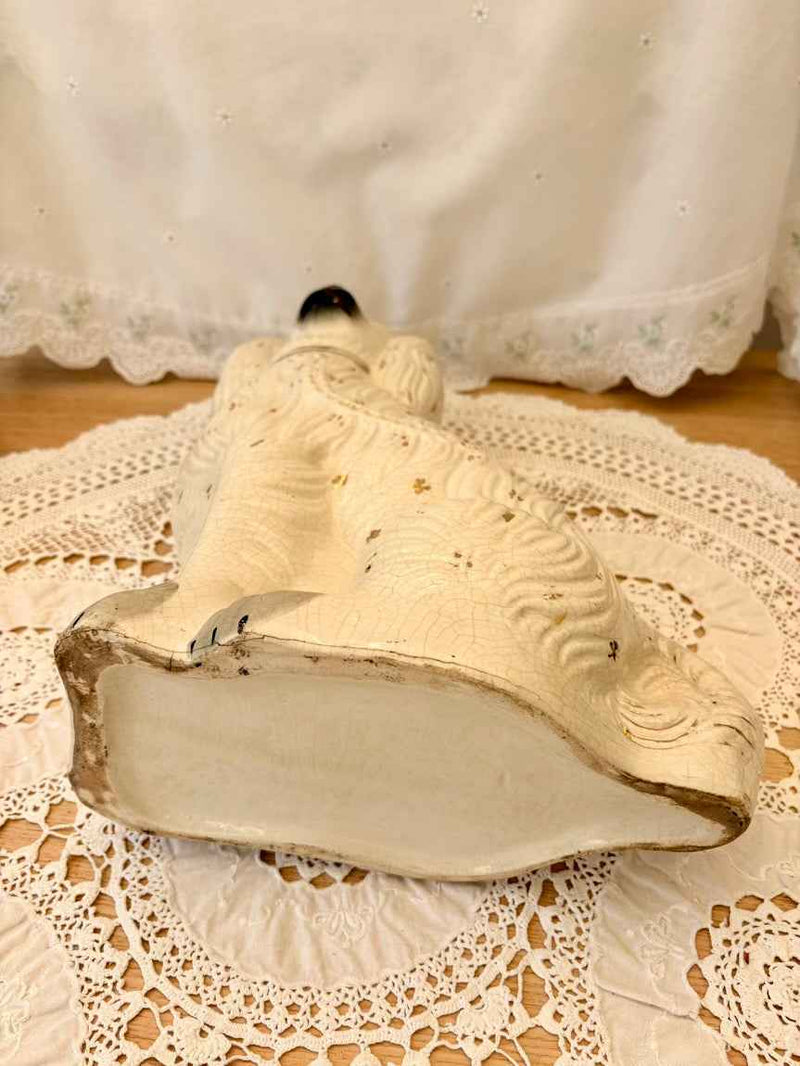 Large Antique Victorian Staffordshire Dog Figurine – 19th Century Collectible