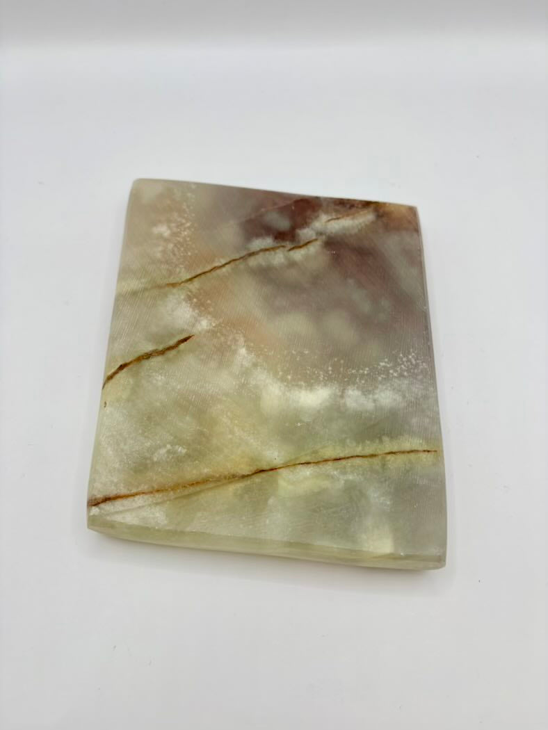 Marble-patterned stone on a white background