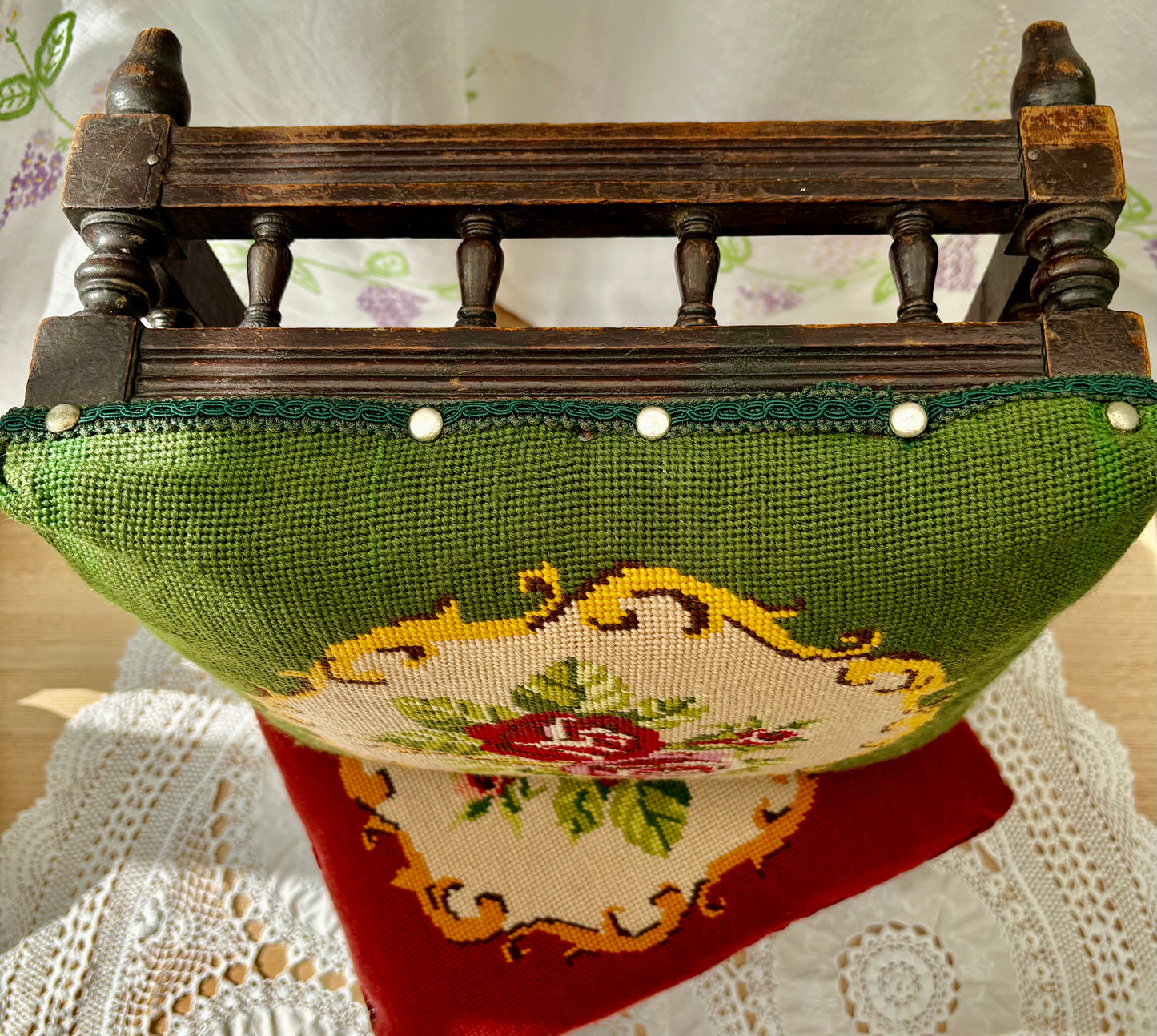 Red an Green Footstool1