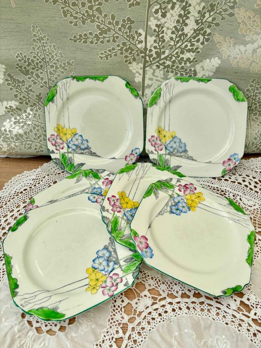Set of 6 Hand Painted Tea Set Cake Plates | Heathcote Made in England