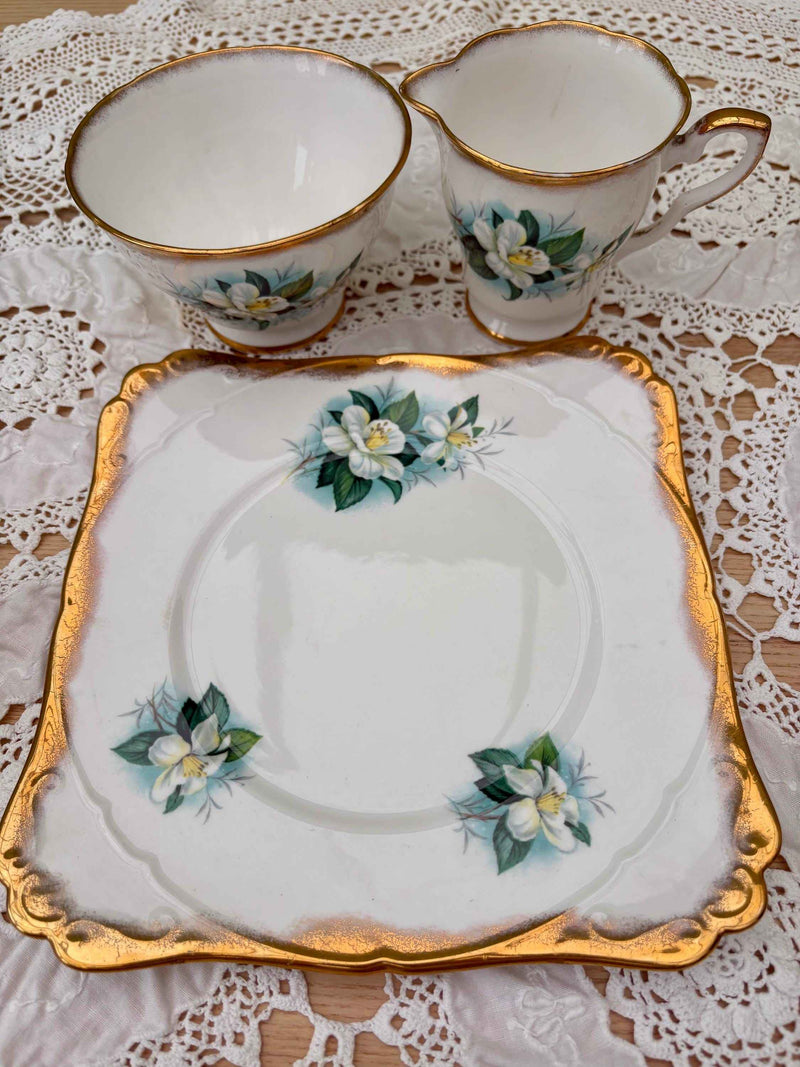 Vintage Salisbury China Floral Tea Trio Set – Made in England