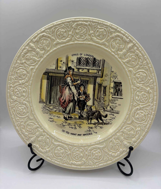 Vintage Decorative Plate With Hand Painted Decor