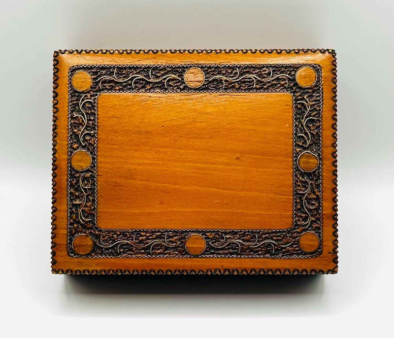 Vintage Wooden Trinket Box For Jewellery