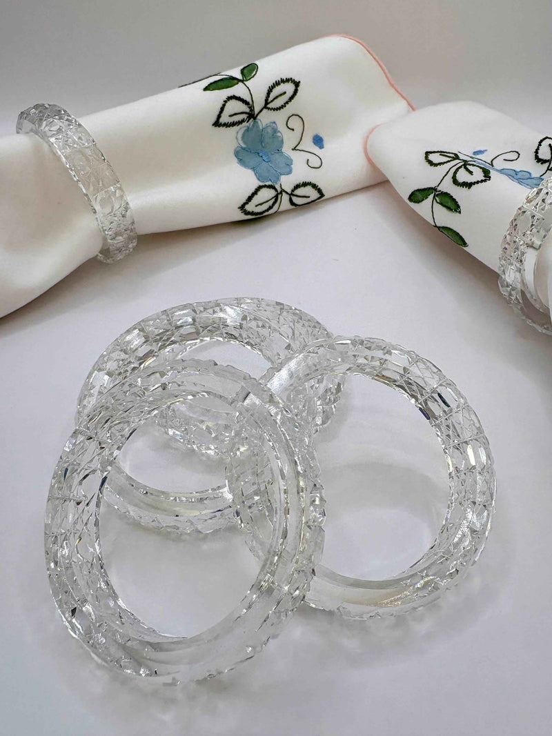 Set Of Premium Crystal Napkin Rings