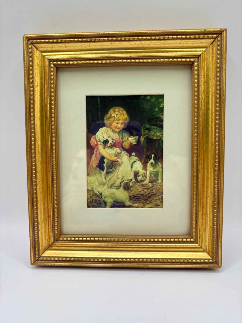 Set of 2 Vintage Gold Gilt Frame Hans Volkmann Art Print