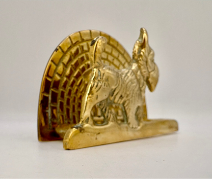 Vintage Brass Scottie Dog Letter & Napkin Holder