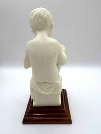 Alabaster Sculpture Of Child Reading A Book