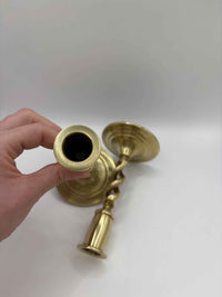 Antique Candlestick Holders Made From Solid Brass