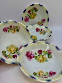 Antique Porcelain Bowls Serving Set | P.K. Silesia Germany