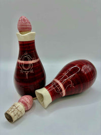 Vintage Handmade Ceramic Bottle Set For Oil and Vinegar-Donald Beckley