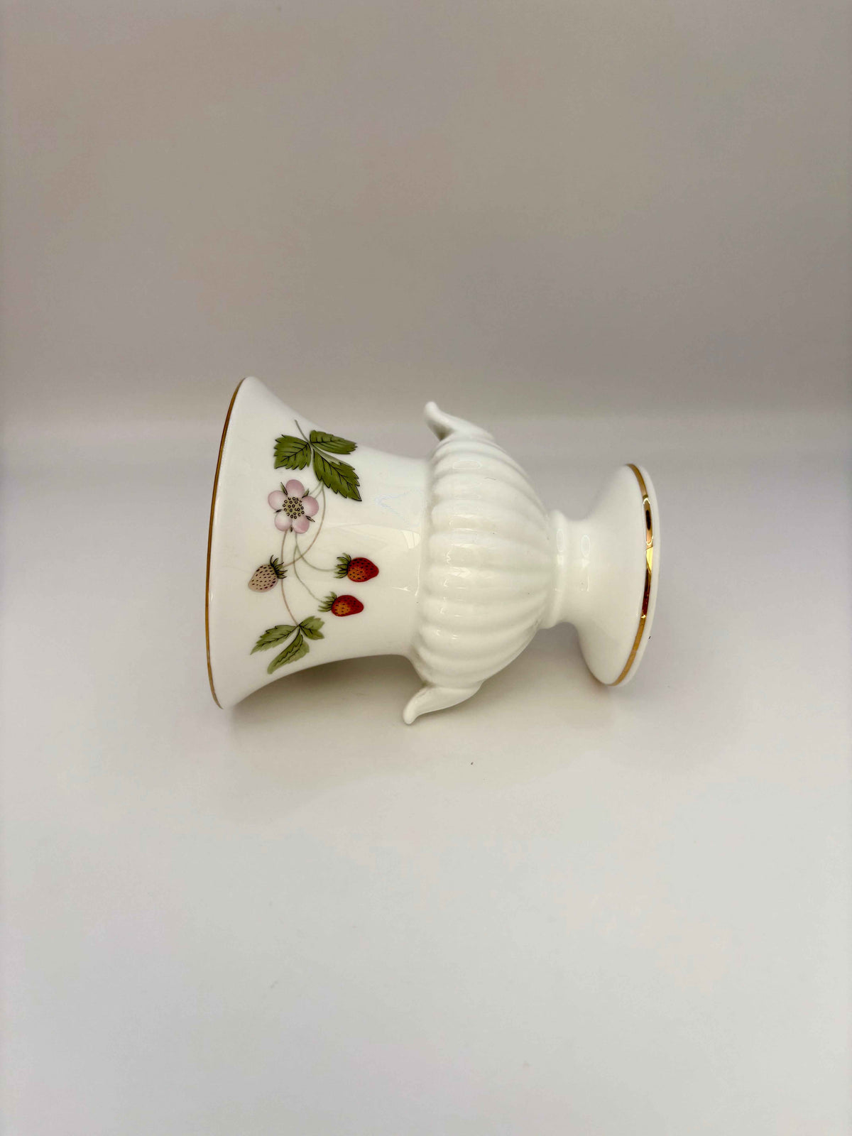 Vintage Ceramic Jar and Small Urn Shaped Vase  With Strawberry Pattern Made By Wedgwood
