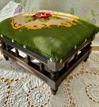 Vintage Antique Victorian Footstool From Early 1900s