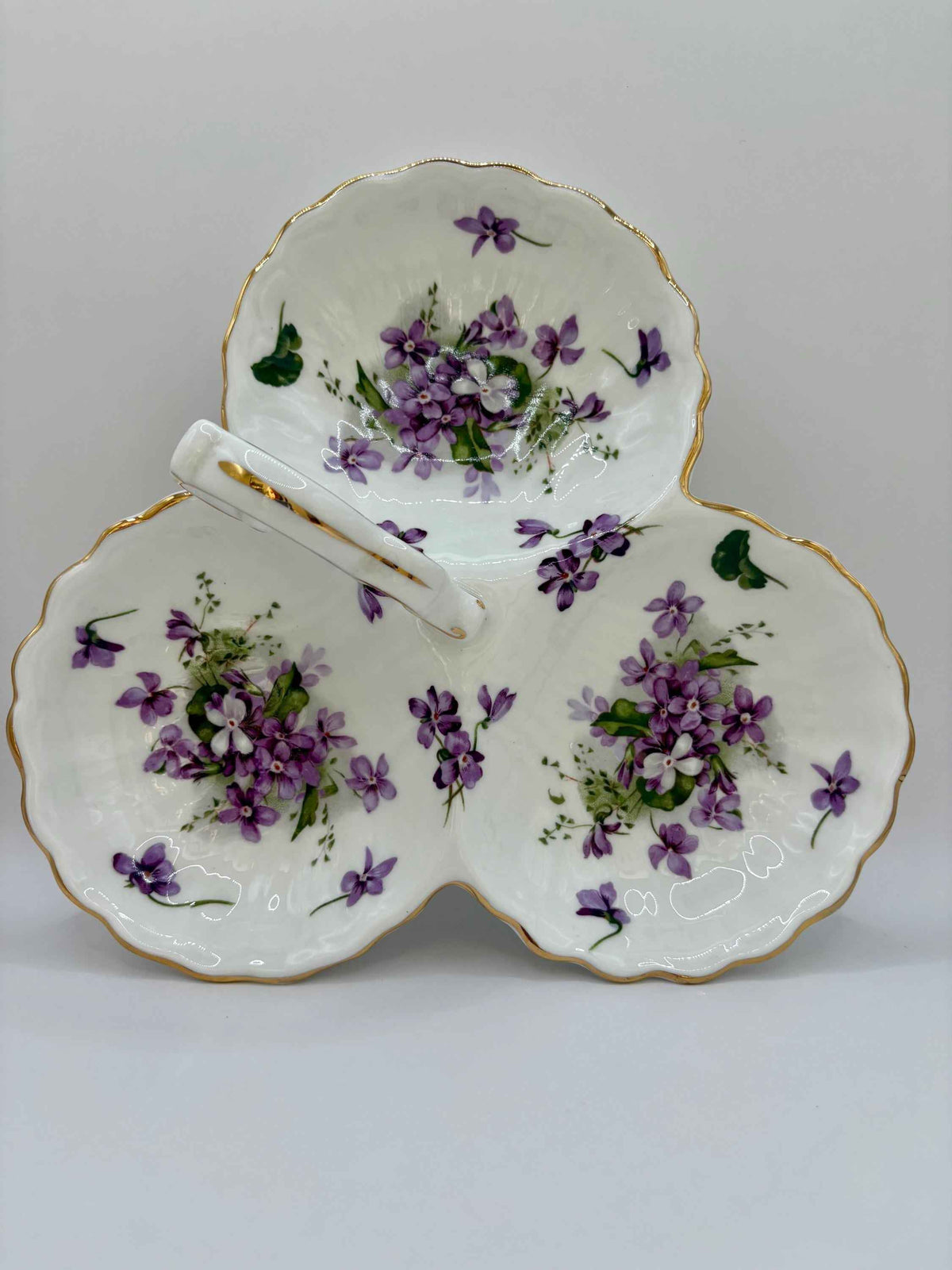 Hammersley Victorian Tray With Three Parts Handled Made In England