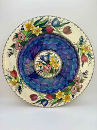 Vintage Hand Painted Spring Floral Plate By Maling England
