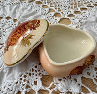 Royal Worcester Palissy Heart Trinket Box – Vintage Jewelry Holder