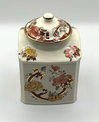 Vintage Mason's Brown Velvet Ginger Jar with Gilt Accents and Lid