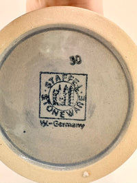 Stoneware product with 'Staffelton Ware W.-Germany' branding on a beige background