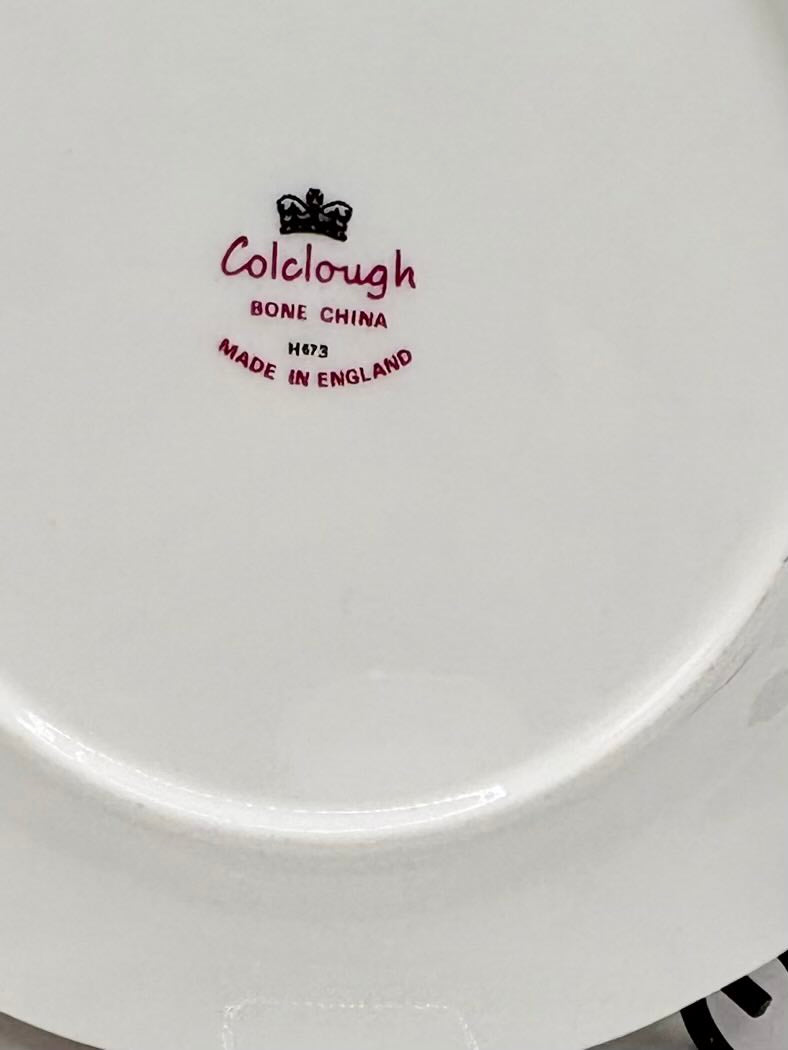 Colclough bone china logo on a white plate