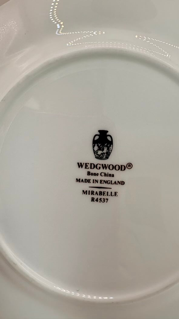Wedgwood logo on a white plate