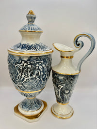 Italian Vintage set of urn and ewer  1